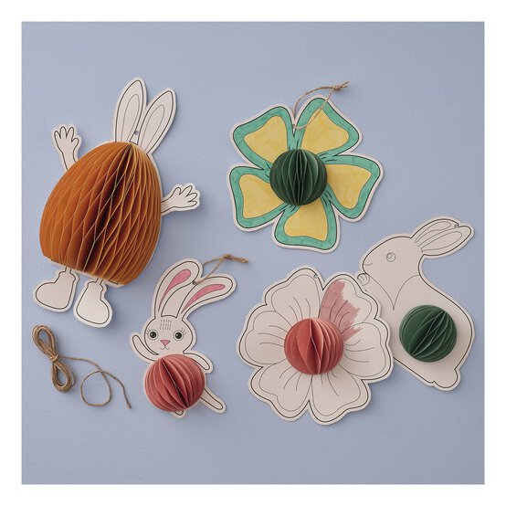 Decorate Your Own Honeycomb Easter Decorations Kit 5 Pack