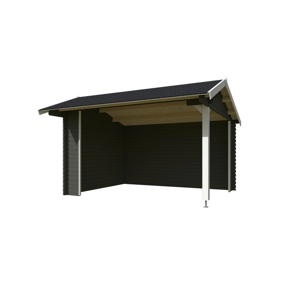 Blockbohlenhaus »Kirian«, BxHxT: 420 x 273,6 x 389,4 cm (Außenmaß inkl. Dachüberstand), grün