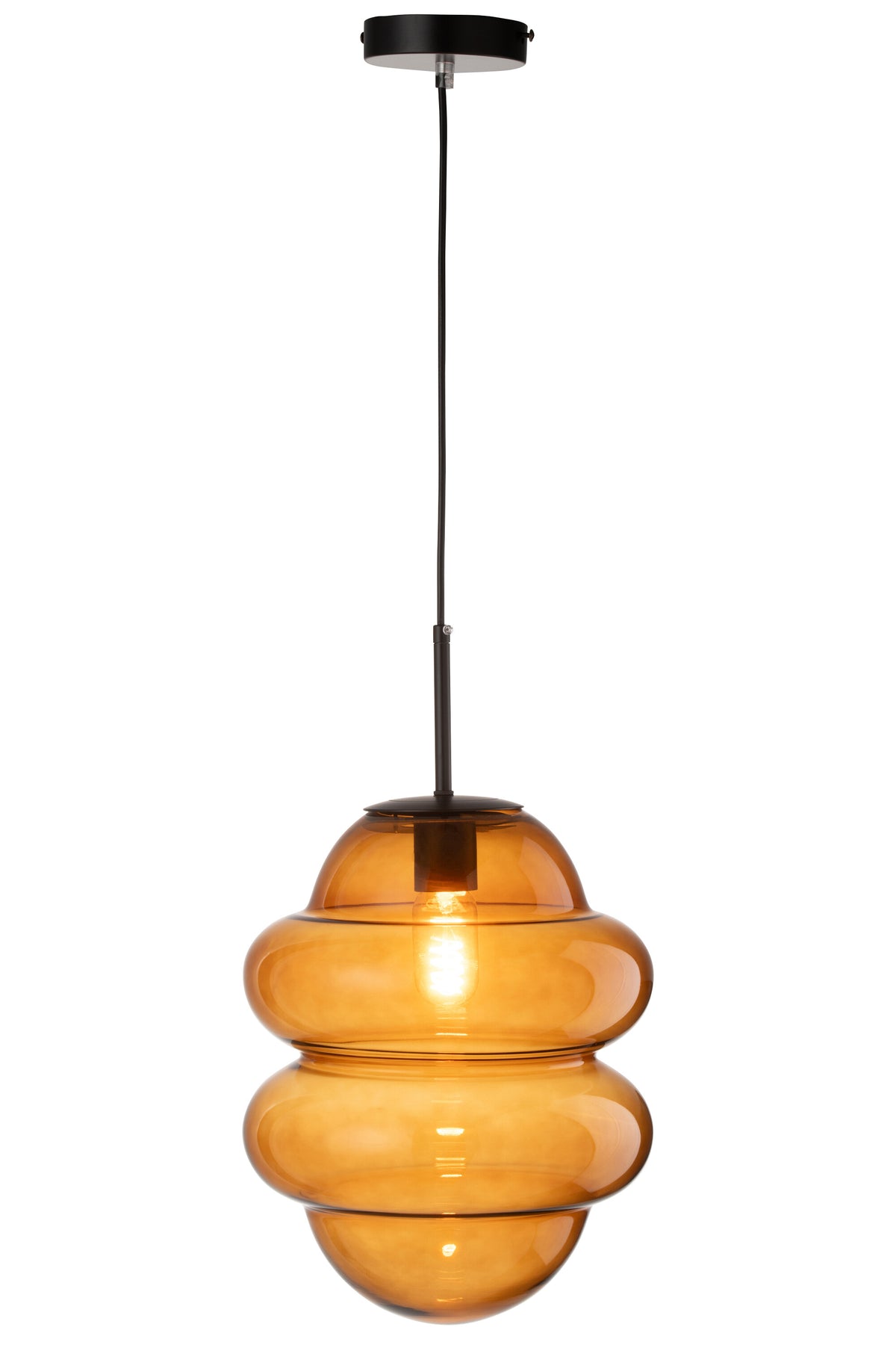 J-Line hanglamp Honinglepel - glas - bruin