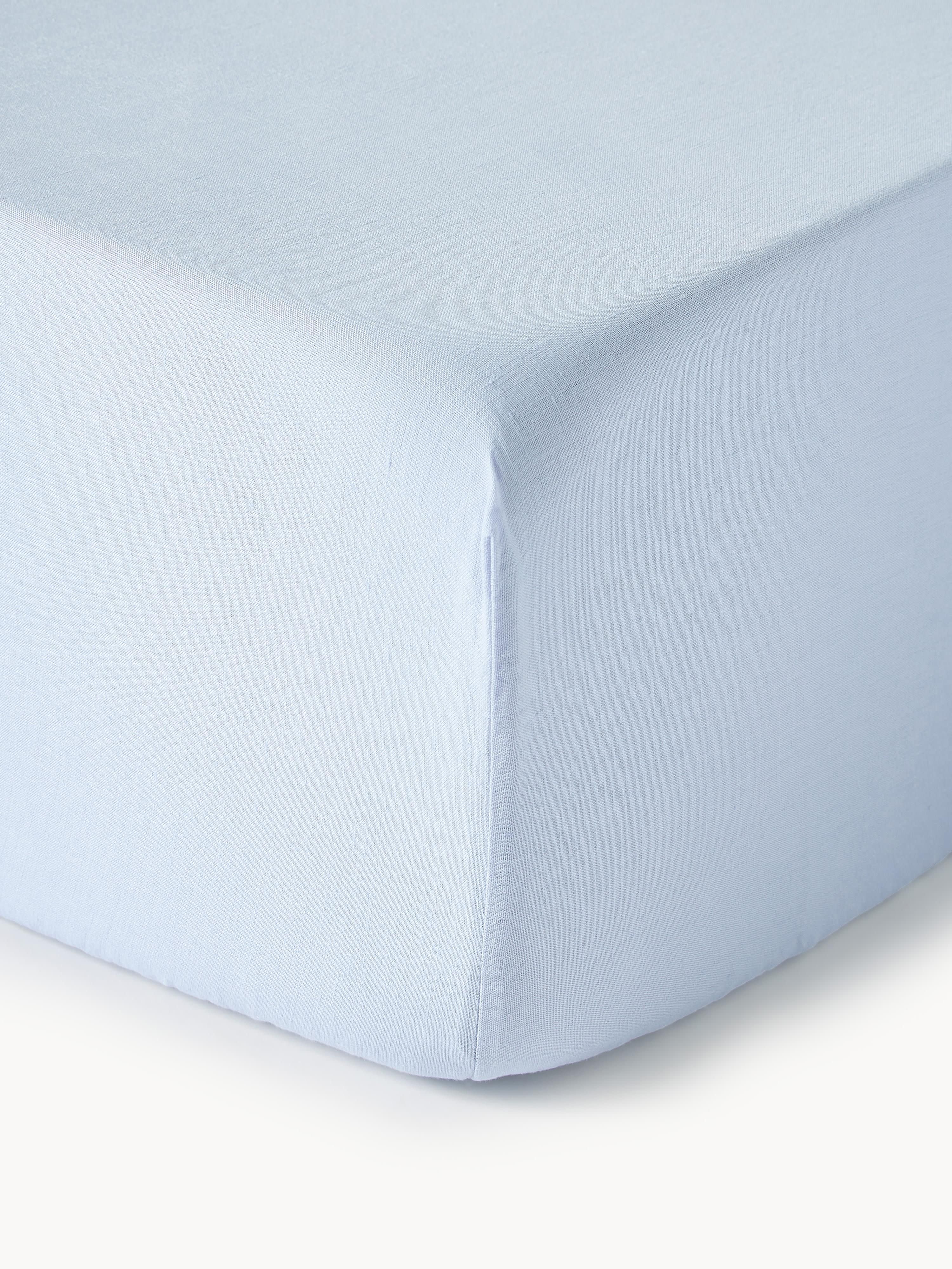 Boxspring-Spannbettlaken Airy, gewaschenes Leinen