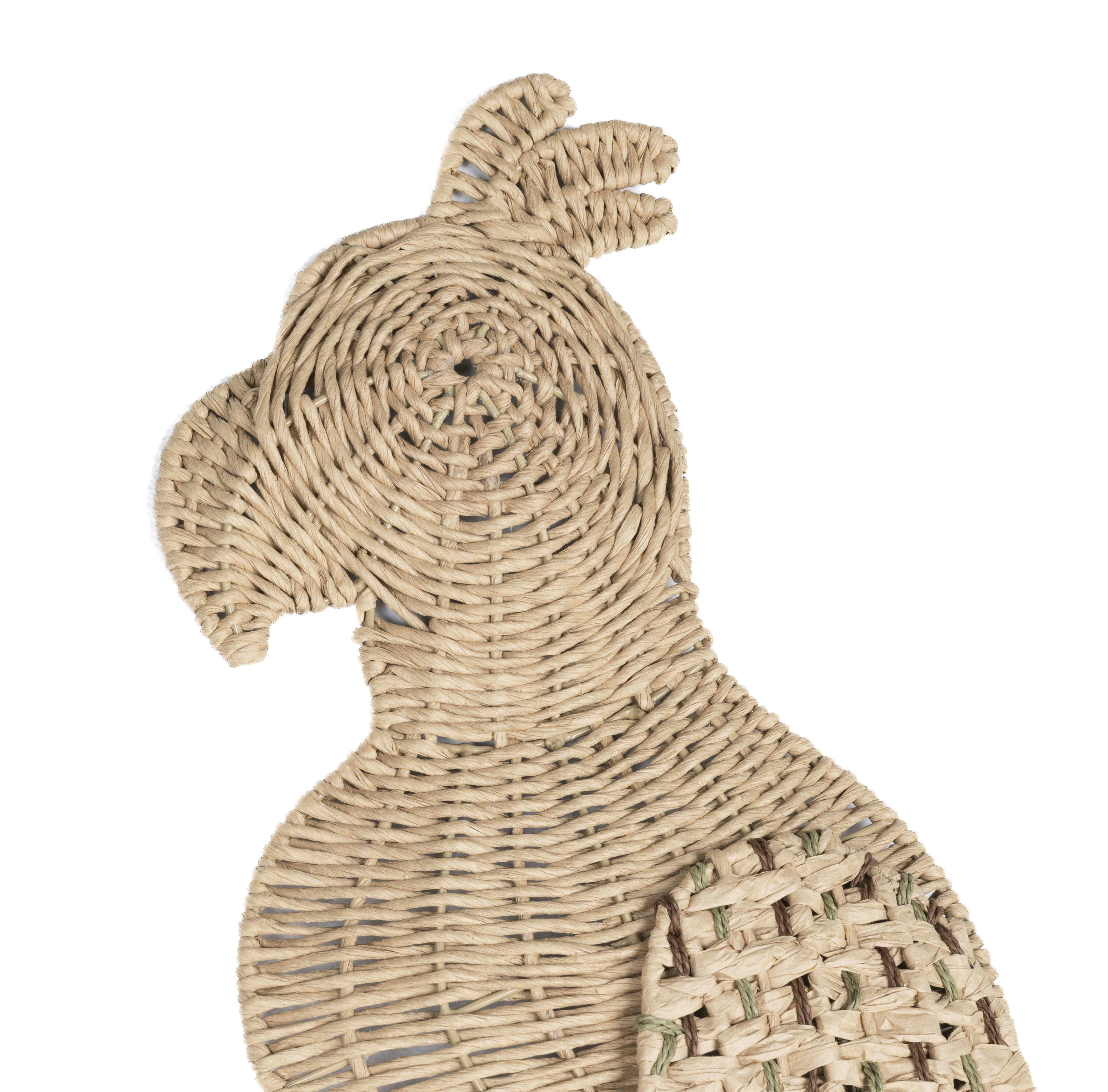 GEORGE - Déco murale oiseau en rotin tressé 36x109