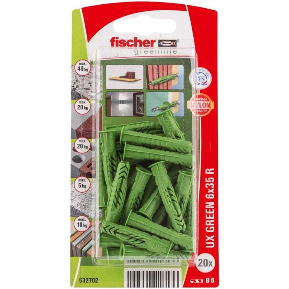 UNIVERSALPLUGG FISCHER UX 6X35MM 20 STK
