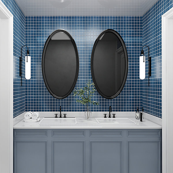 Mosaïque céramique Elko bleu L. 30,3 x l. 30,3 cm GoodHome