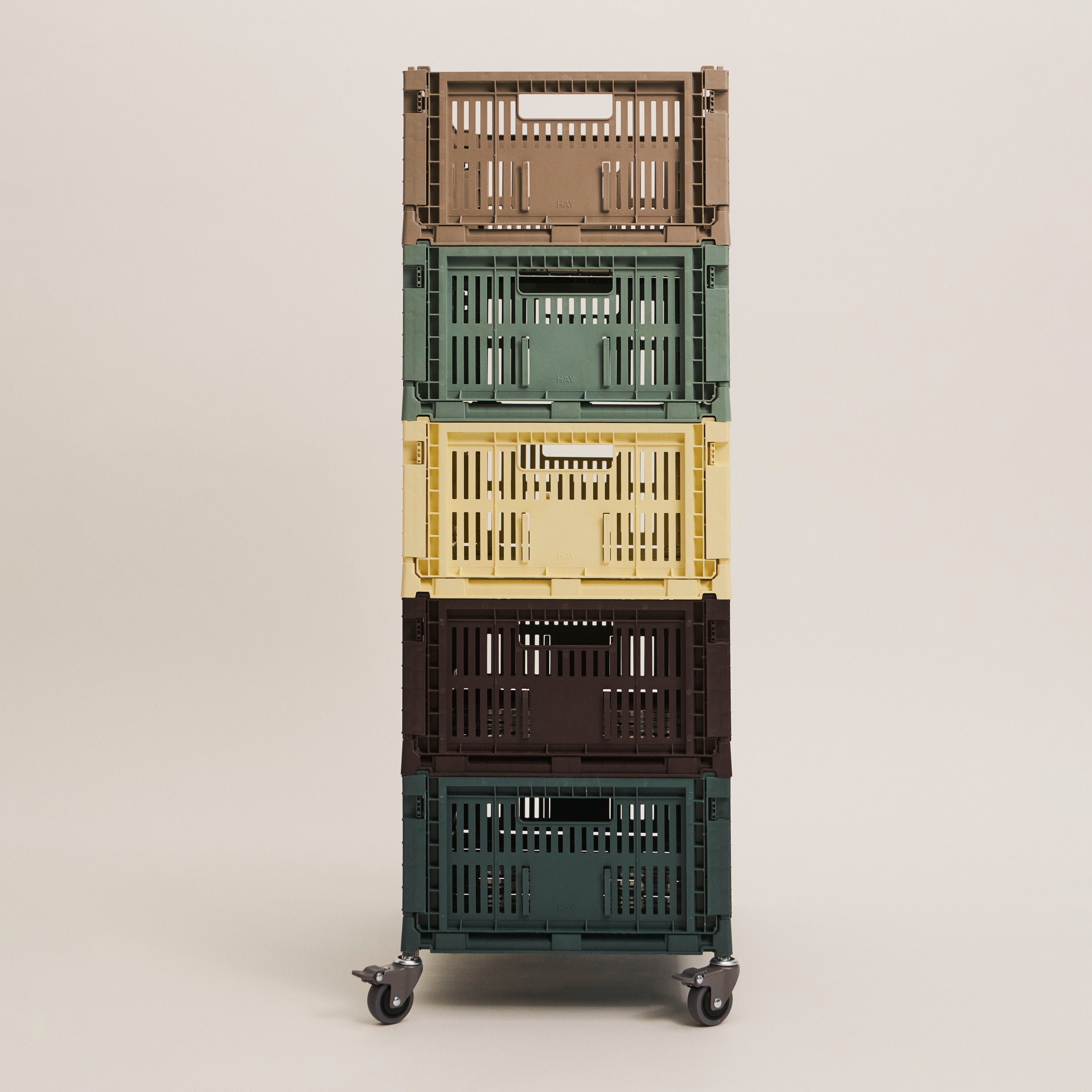 HAY Colour Crates Krat L - Vierkant - Sage Groen