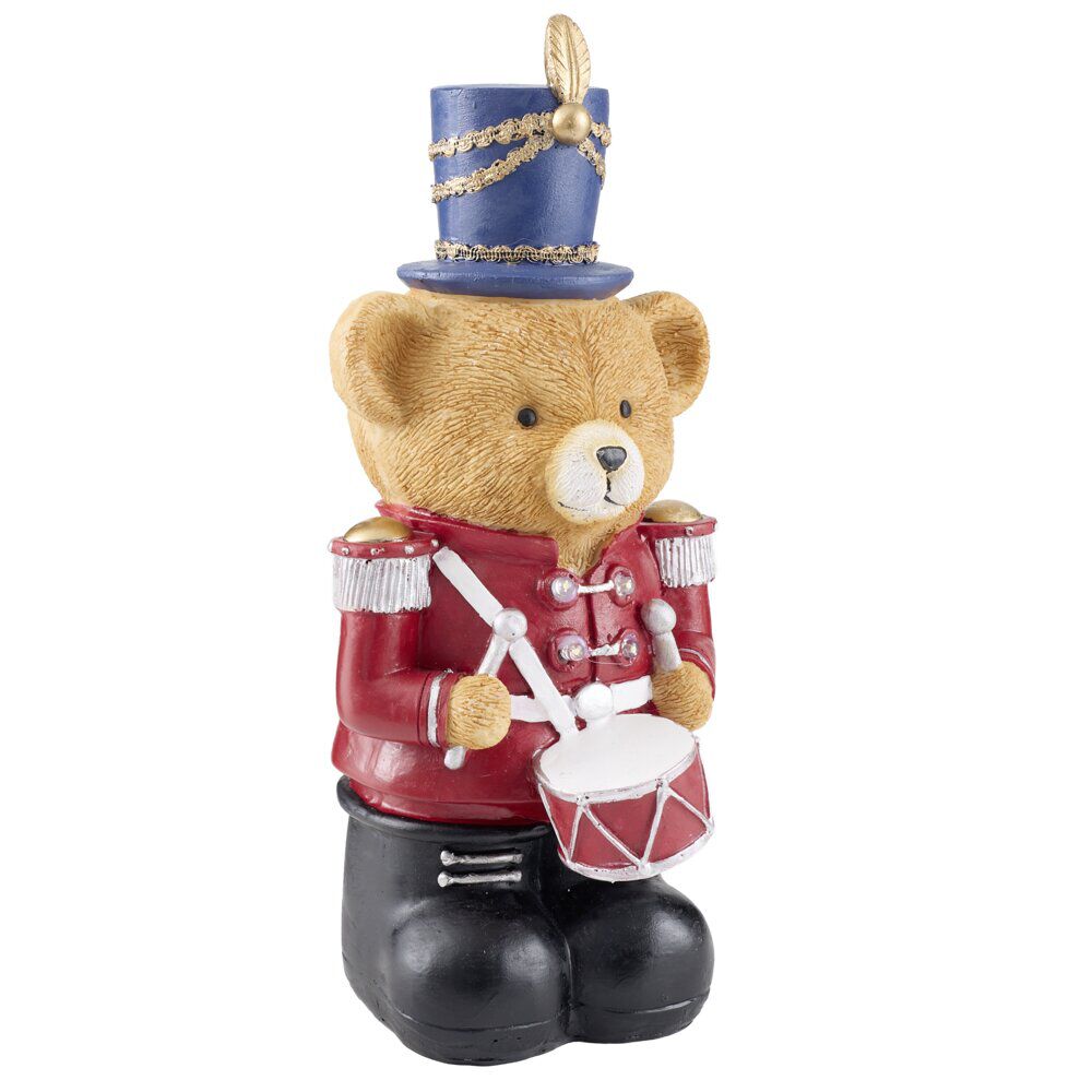 Ours de No&euml;l LED avec tambour 14x13xH24cm (2 modèles)