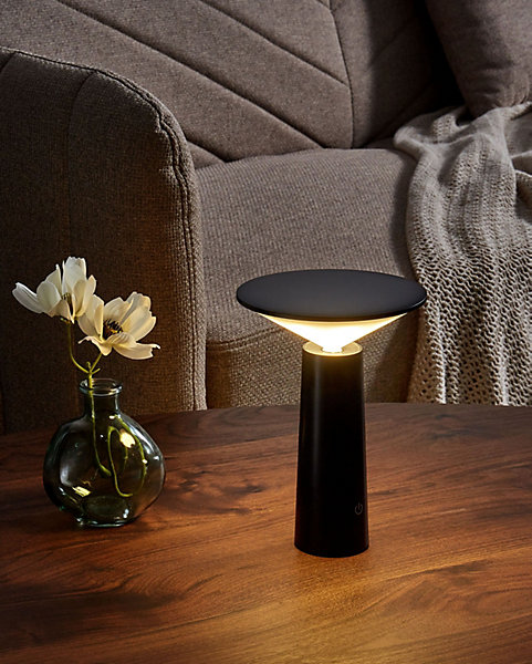 Lampe de table LED sans fil LEVIRA Avec variateur Métal Noir