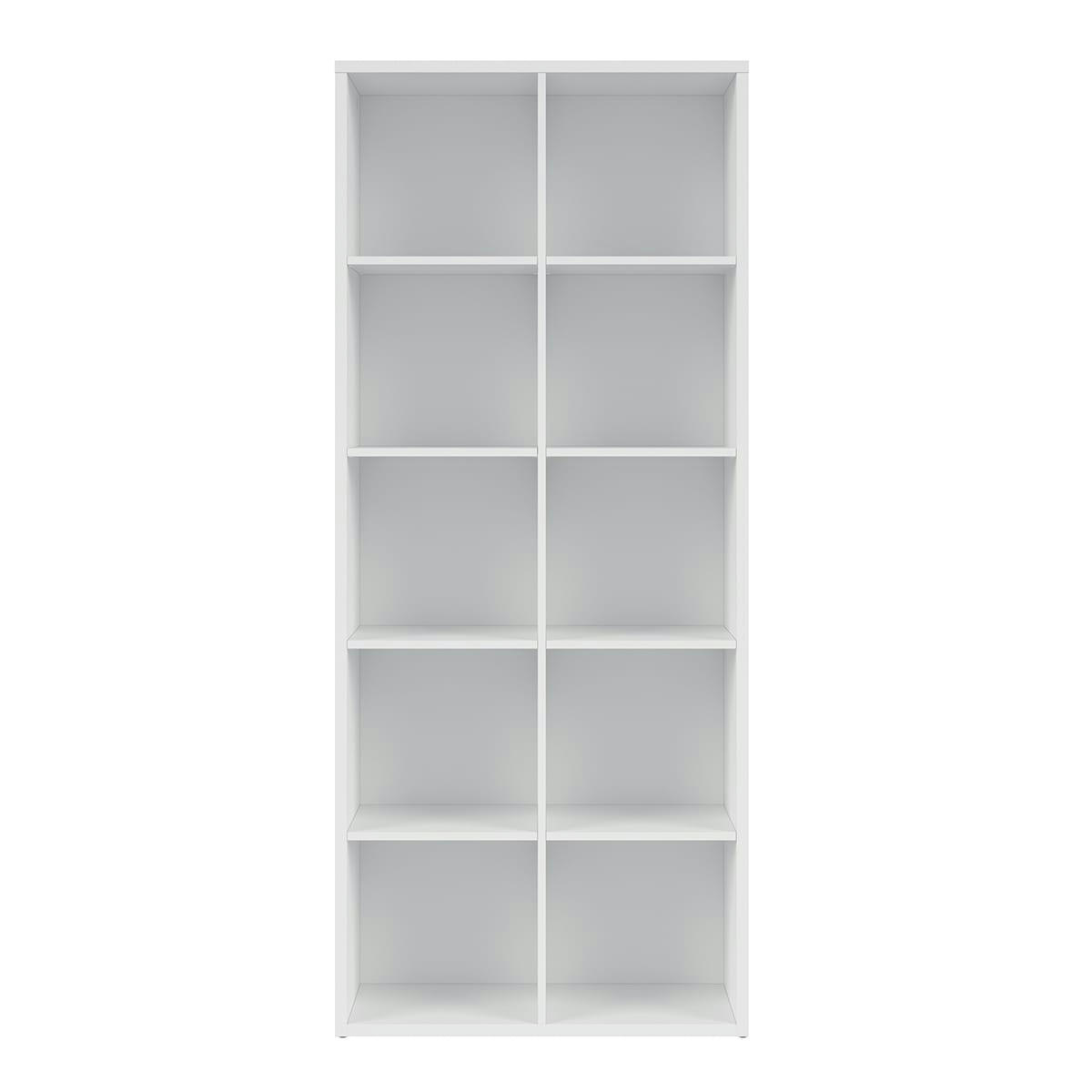 - Bibliothèque 10 cases stratifiés blanc