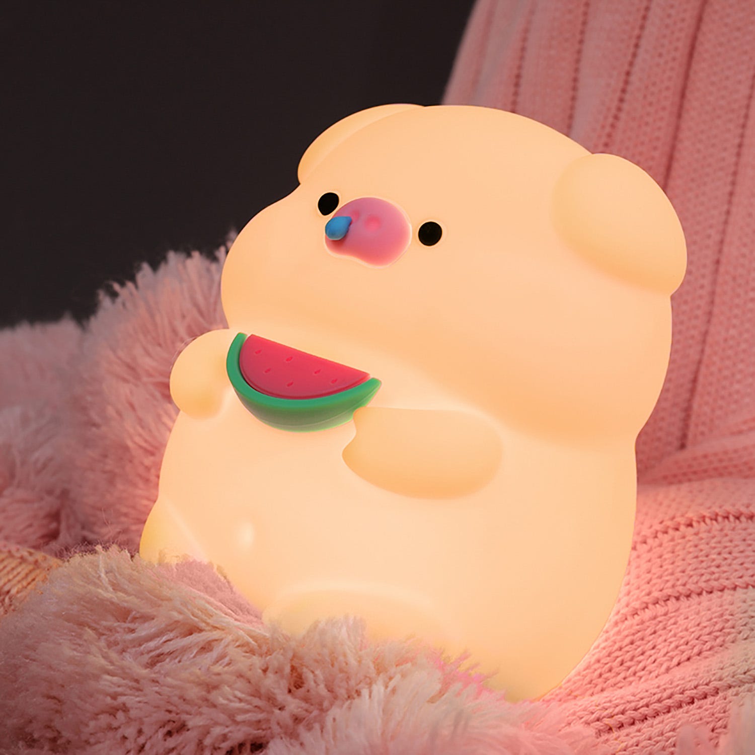 Lampada led maialino silicone per bambini