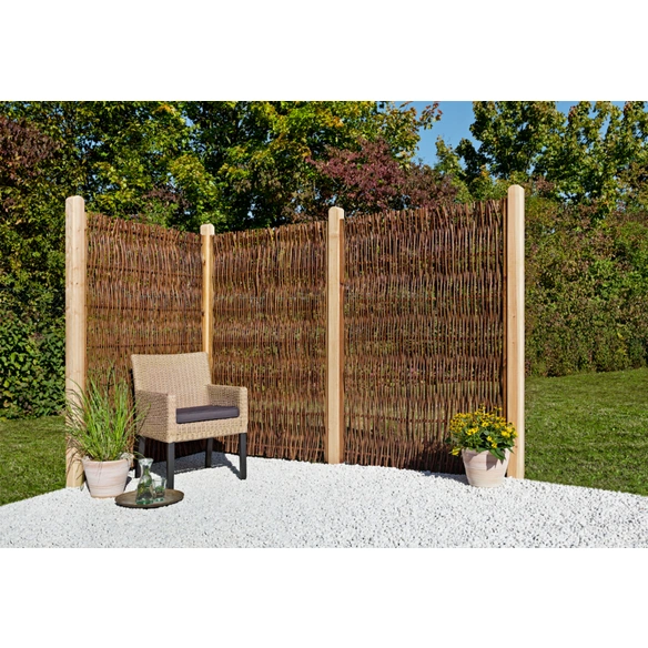 Weidenzaun, HxLxT: 180 x 120 x 4,8 cm, Weidenholz, braun