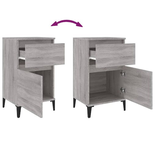 NNEVL Bedside Cabinets 2 pcs Grey Sonoma 40x35x70 cm
