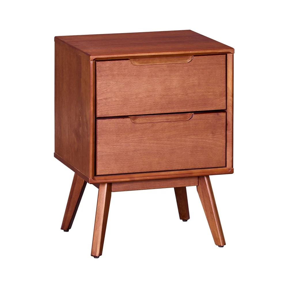 MUSEHOMEINC Mid Century Solid Wood Walnut Nightstands with 2 Drawers ,Stylish Nightstand for Bedroom