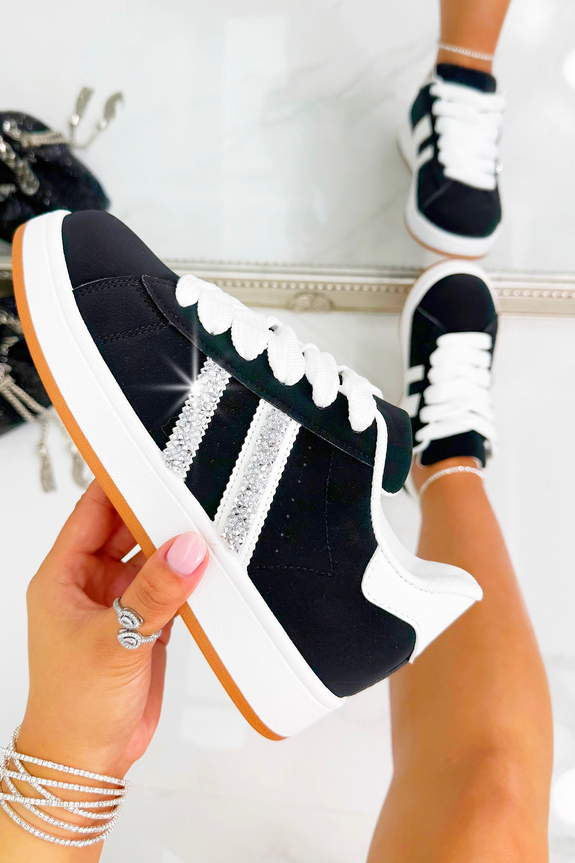 Love Lemonade Crystal Stripe Trainers Limited Edition