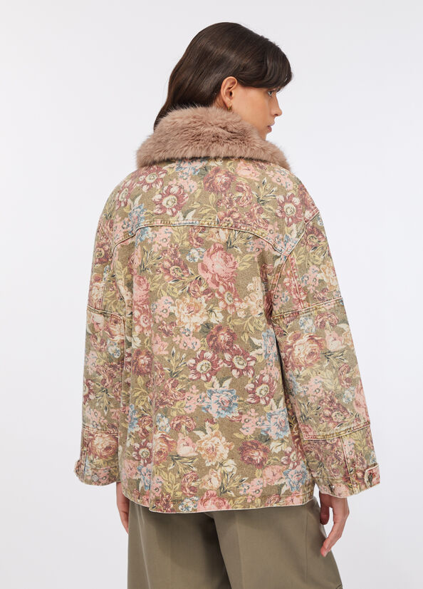 Giacca con colletto in pelliccia sintetica