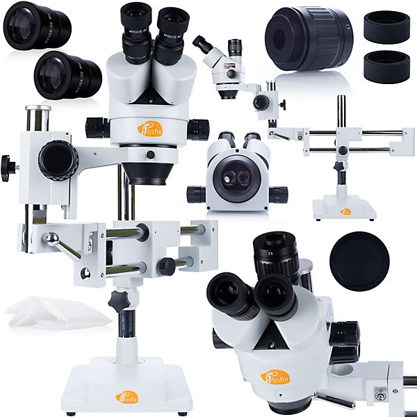 Microscope Stéréoscopique Trinoculaire Jupiter Pro MSJP-T-SDMS1 - Zoom 7x-45x Extensible 3.5x-270x, éclairage 56 LED