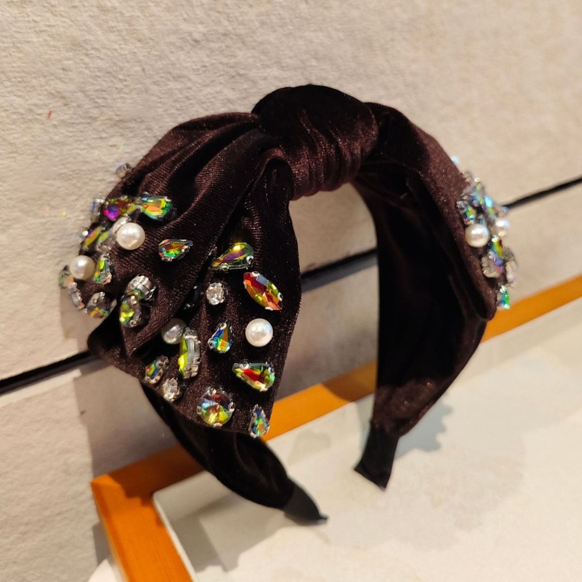 PEACH ACCESSORIES Crystals Bling Bow Knot Headband
