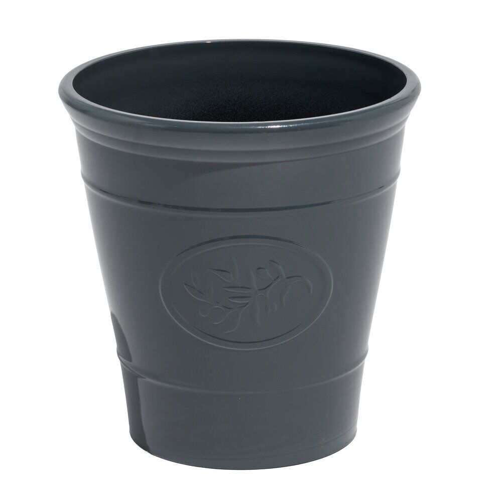 Cache pot motif provençal plastique gris Ø30xH30cm