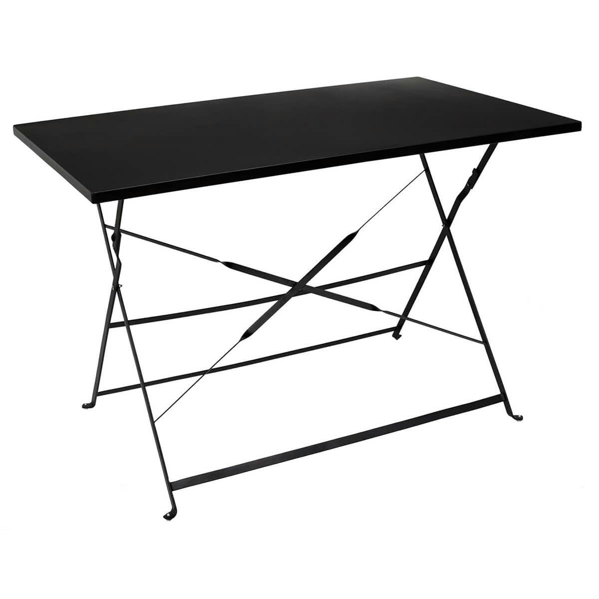 MALAM - Ensemble  table repas pliante + 4 chaises pliantes noires