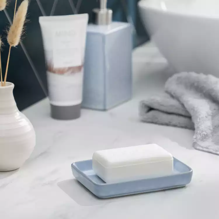 Habitat Reactive Glaze Ceramic Soap Dish - Blue