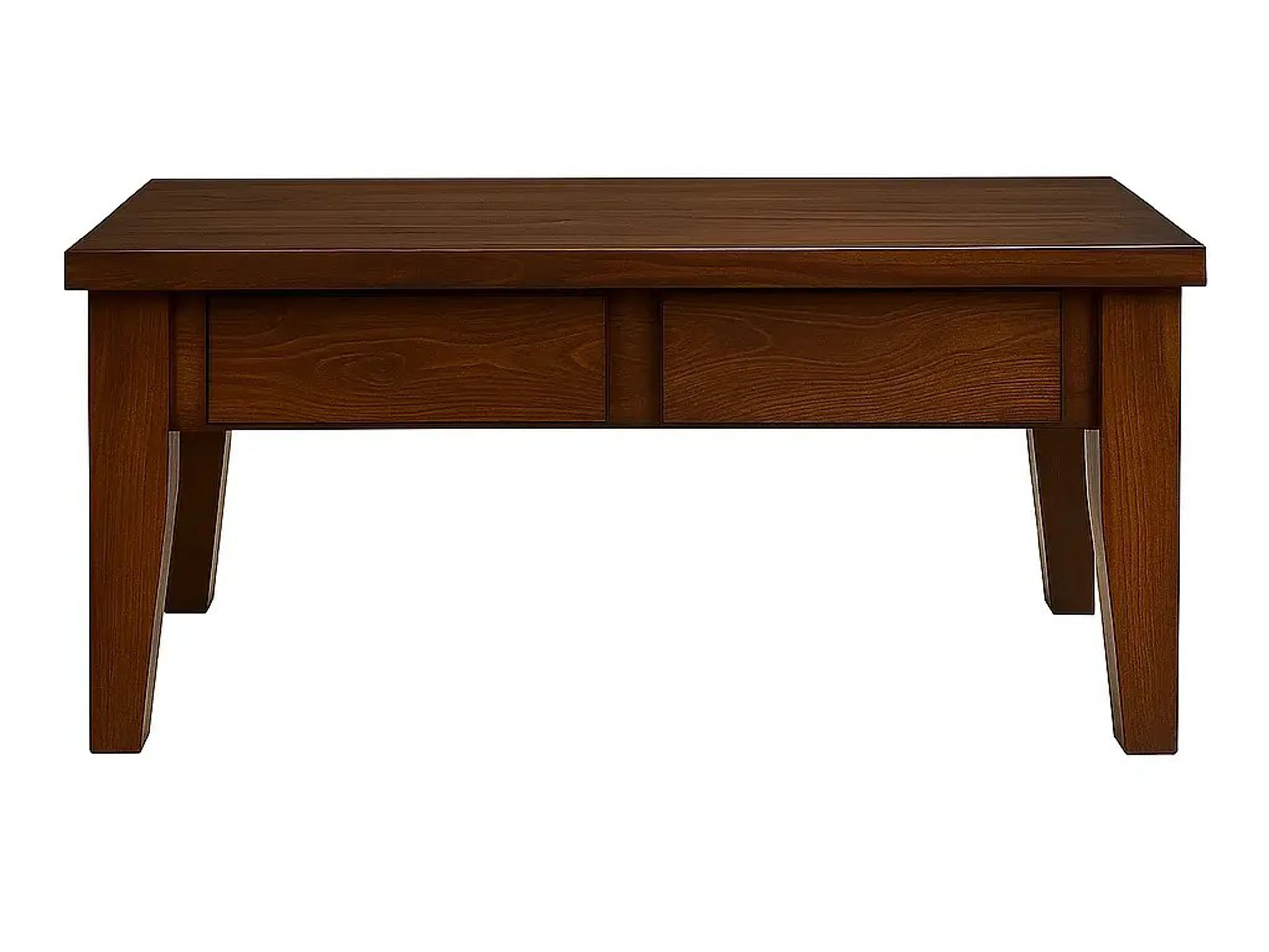 Ława Karo 120 cm drewniana z szufladami, kolor kasztan