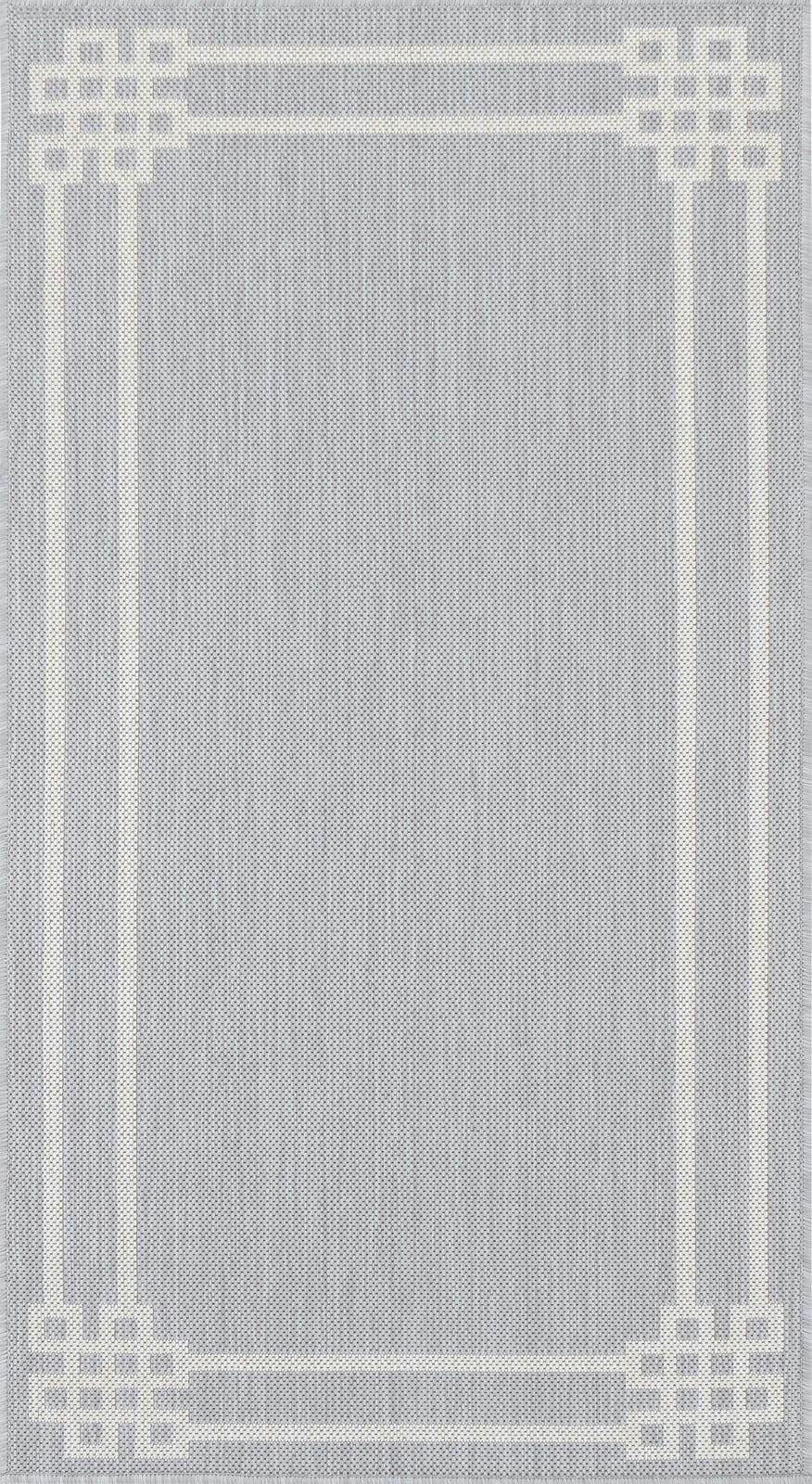 MARY - Tapis d'Extérieur/Intérieur Gris/Ivoire 80x150