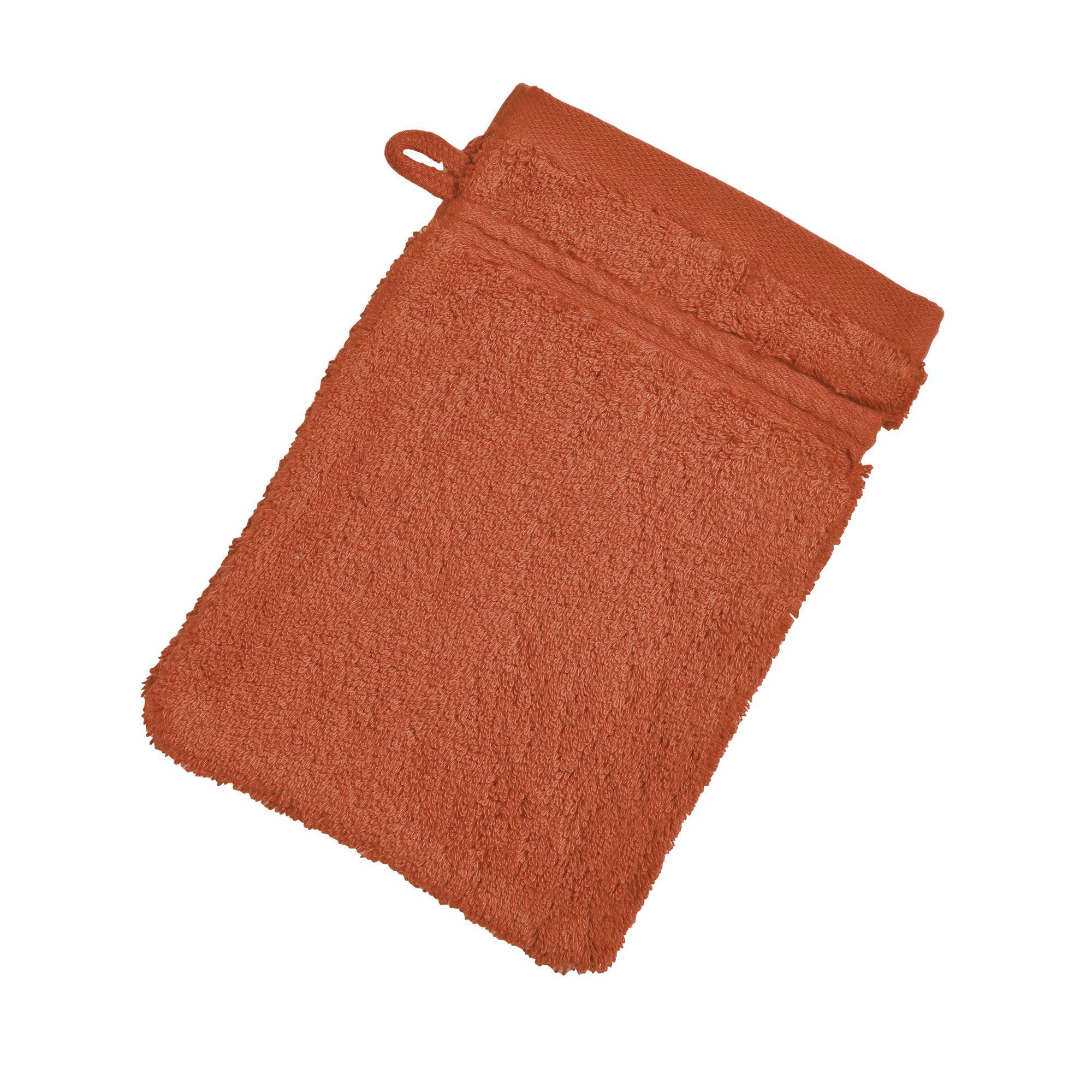 COTON PEIGNE D'EGYPTE EPONGES - Lot de 2 gants de toilette 15x21 orange terracotta en coton