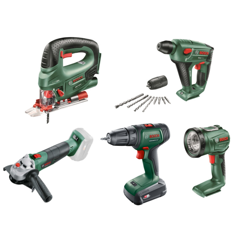 Pack de 5 machines sur batterie 1,5 Ah 18 V BOSCH