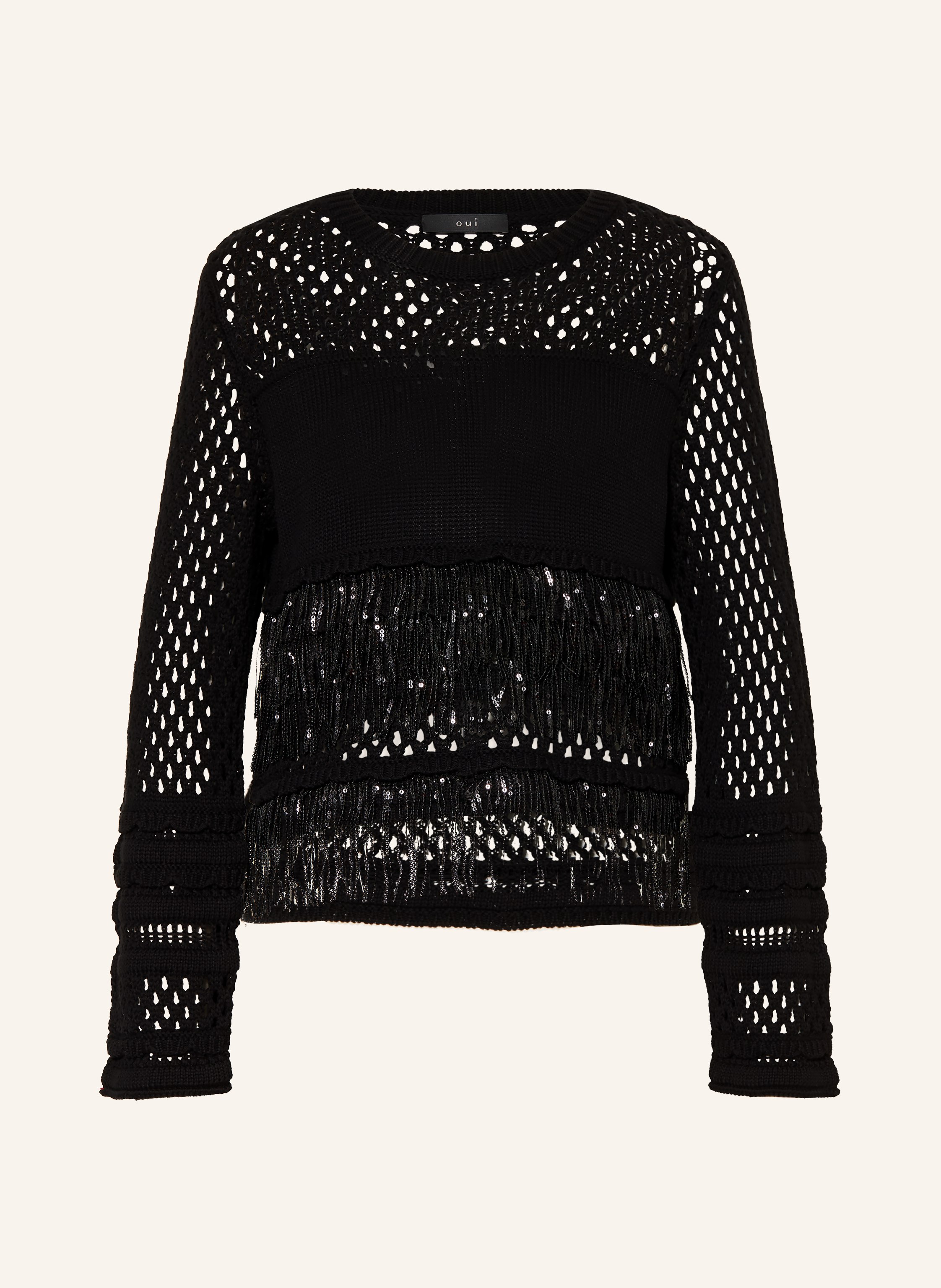Oui Pullover mit Pailletten