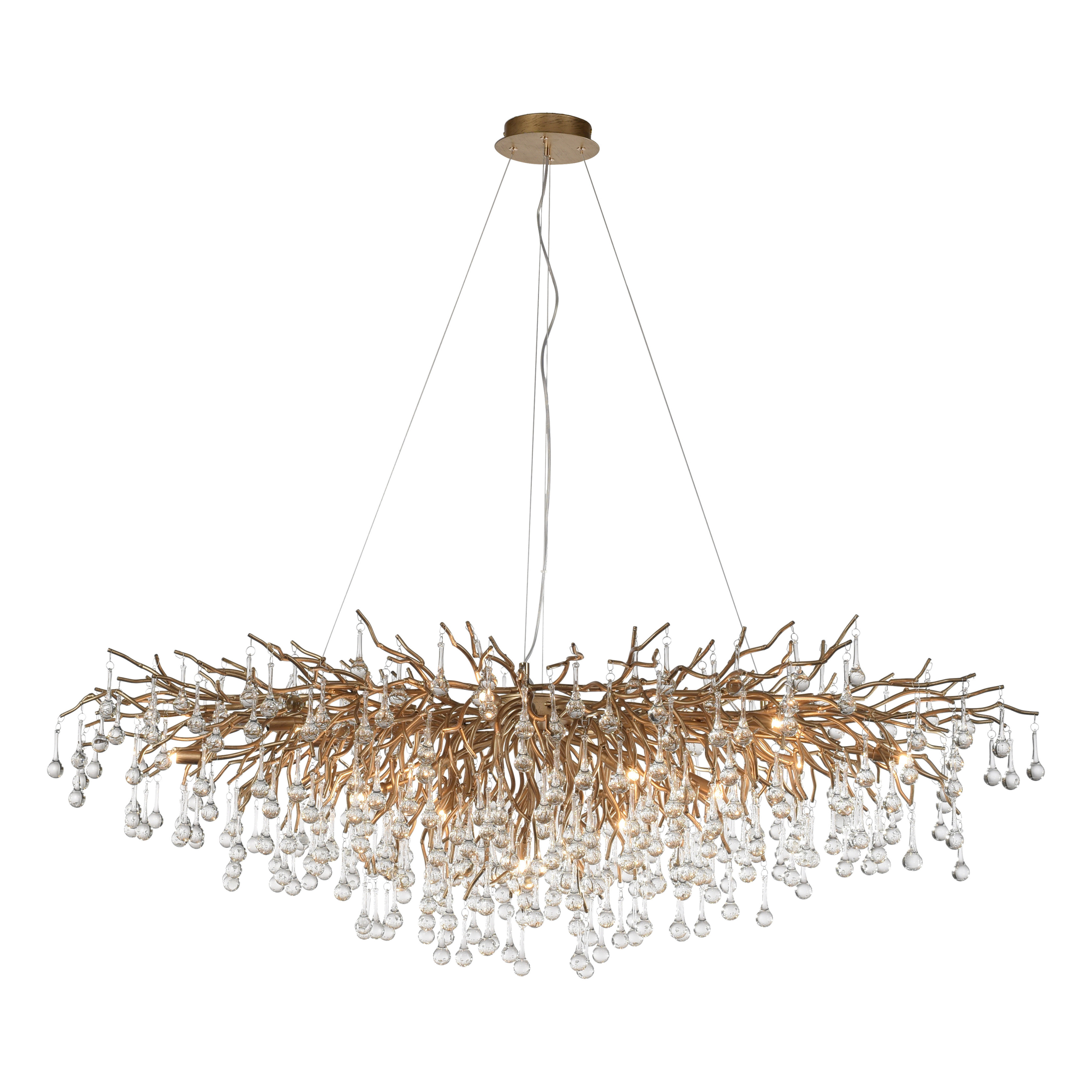 Lampa wisząca stary mosiądz-przezroczysty ICICLE 15xG9x40W Paul Neuhaus