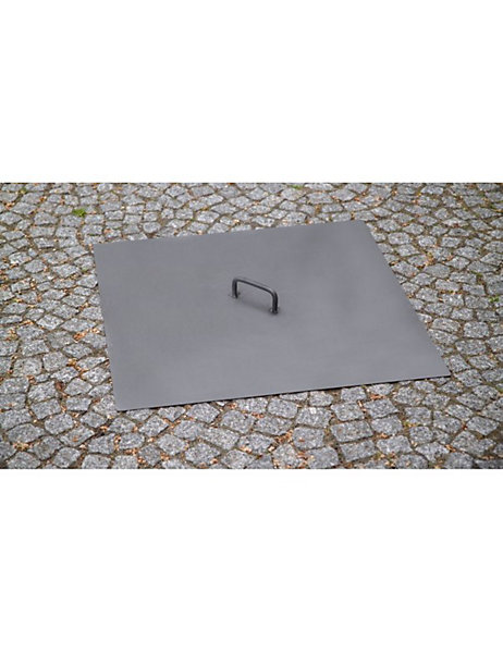 Couvercle de brasero carré en acier 50x50 cm
