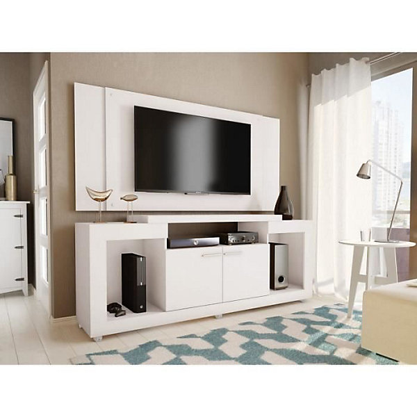 Meuble TV Mural 55 Pouces Blanc - Caemmum - Meubles d appoint - SEJOUR