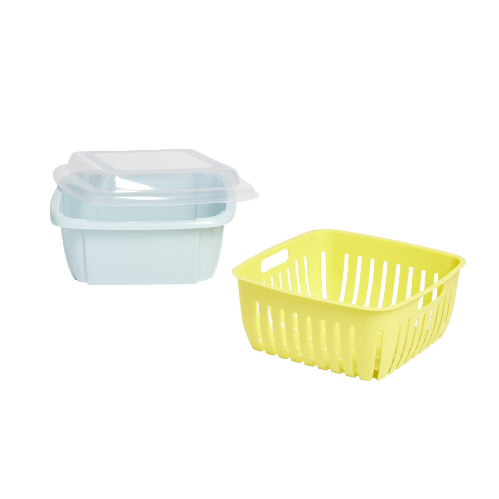 BoÎte égouttoir plastique vert anis 22x22xH10cm