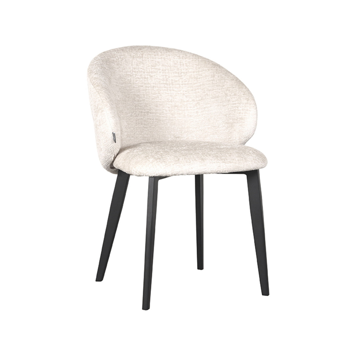 LABEL51 Eetkamerstoel Logan - Crème - Zithoogte 46cm - Set van 2