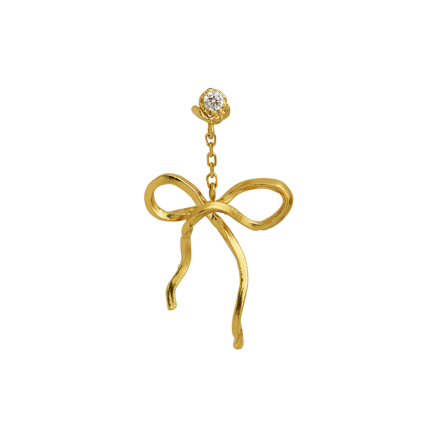 Dangling Flow Bow Earring Single, gold