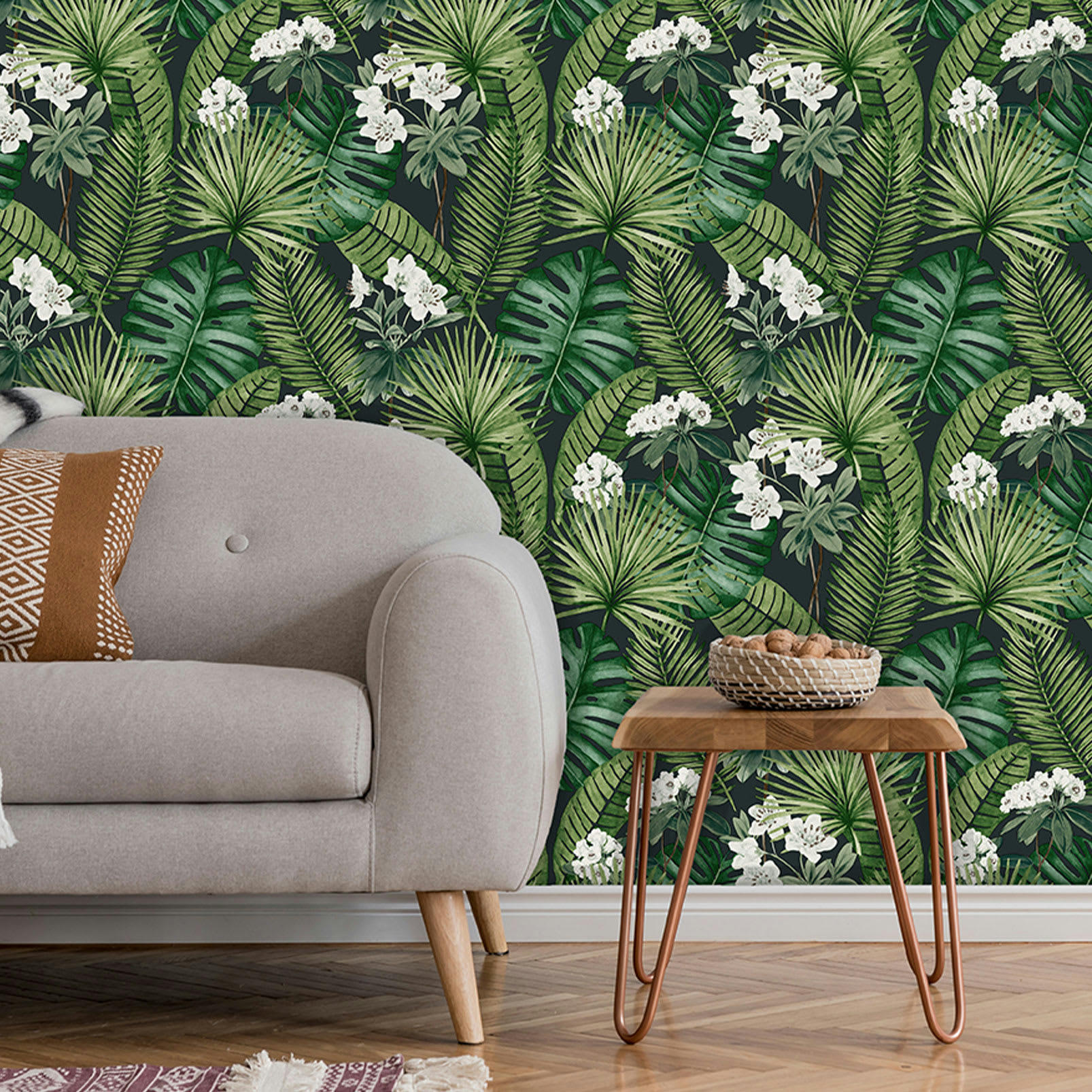 - Papier peint exotique Marie blanc 0,53x10 mètrescm