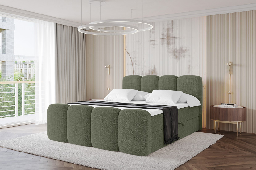 Łóżko kontynentalne z pojemnikiem i materacem H3 NINA-Z - 120x200cm