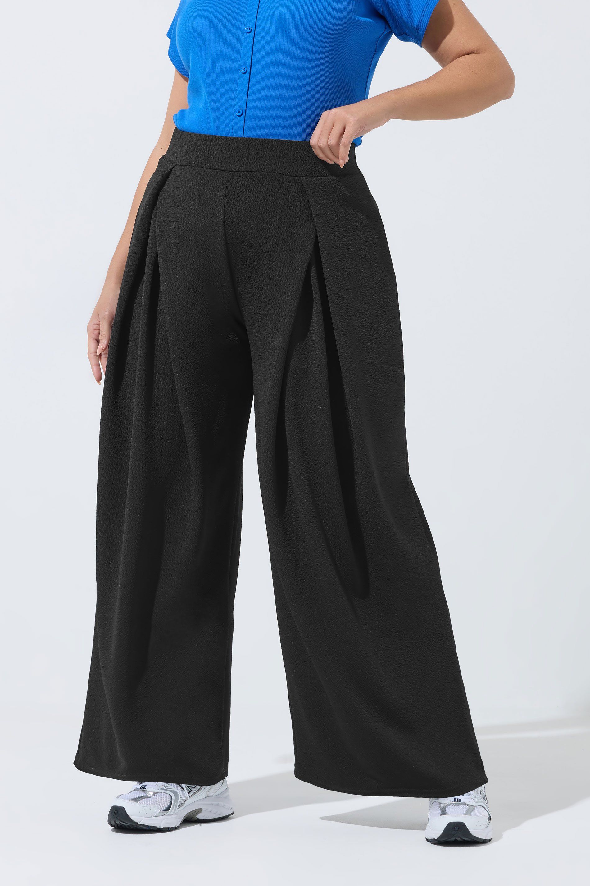 Yours Pleated Wide Leg Trousers