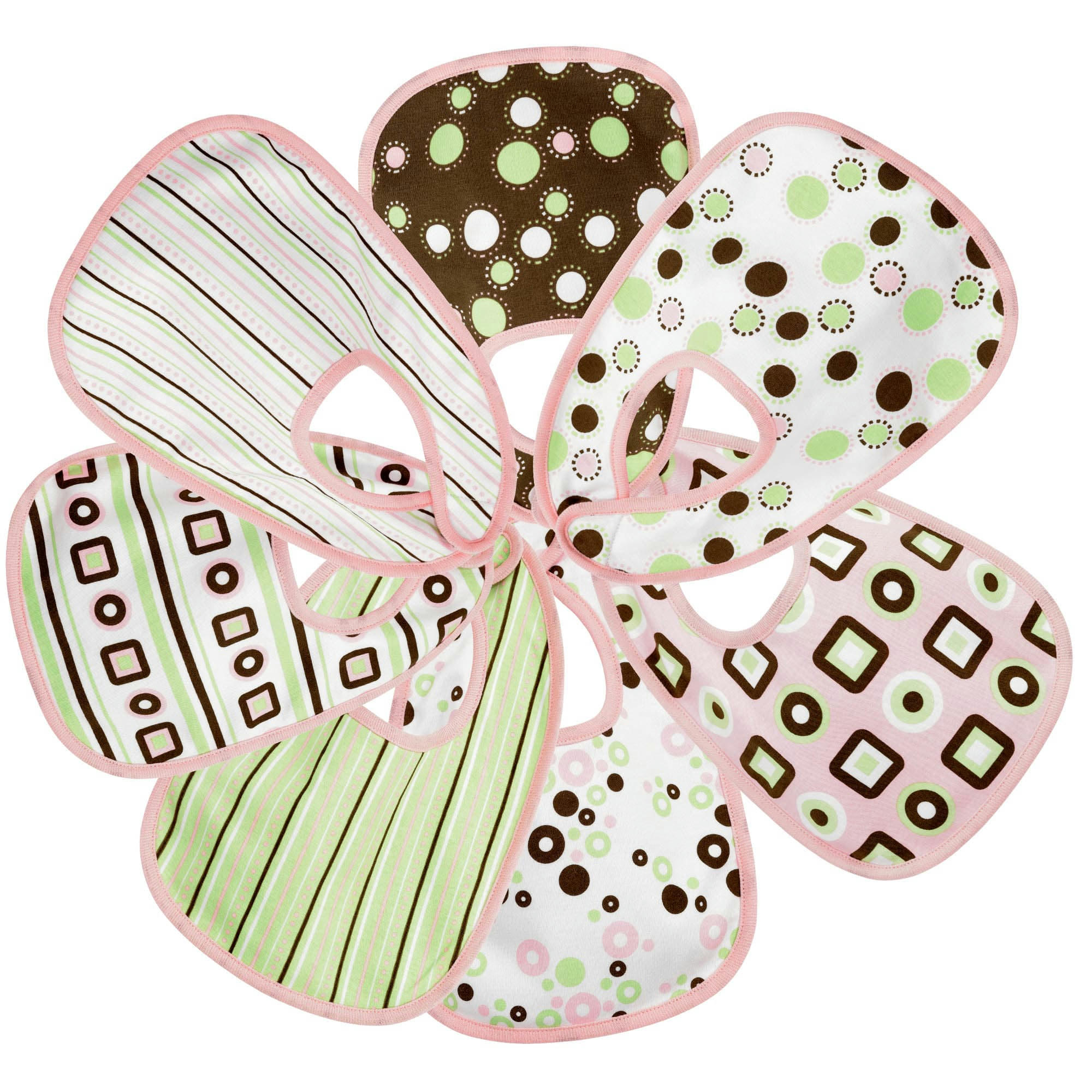 - Bavoirs bébé lot de 7 - modèle Seventies bébé  Vert