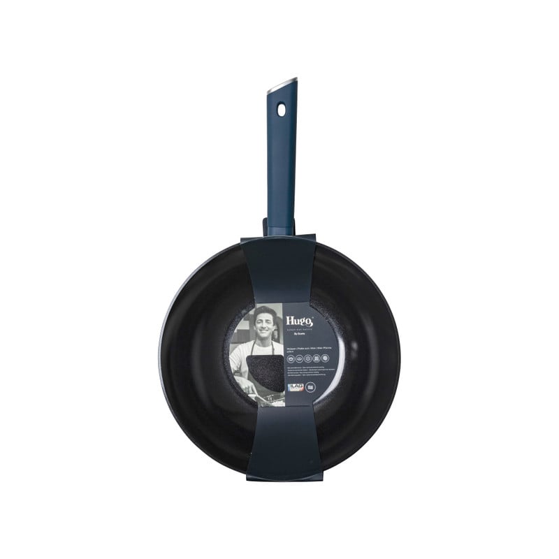 Hugo Kennis wokpan - blauw/zwart - &Oslash;28x8 cm