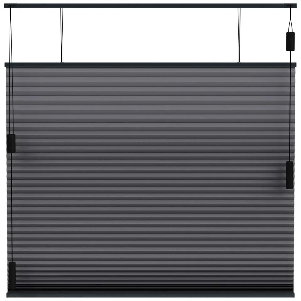 Fenstr pliss&eacute;gordijn Montreal dubbel 25mm verduisterend - antraciet (20714)