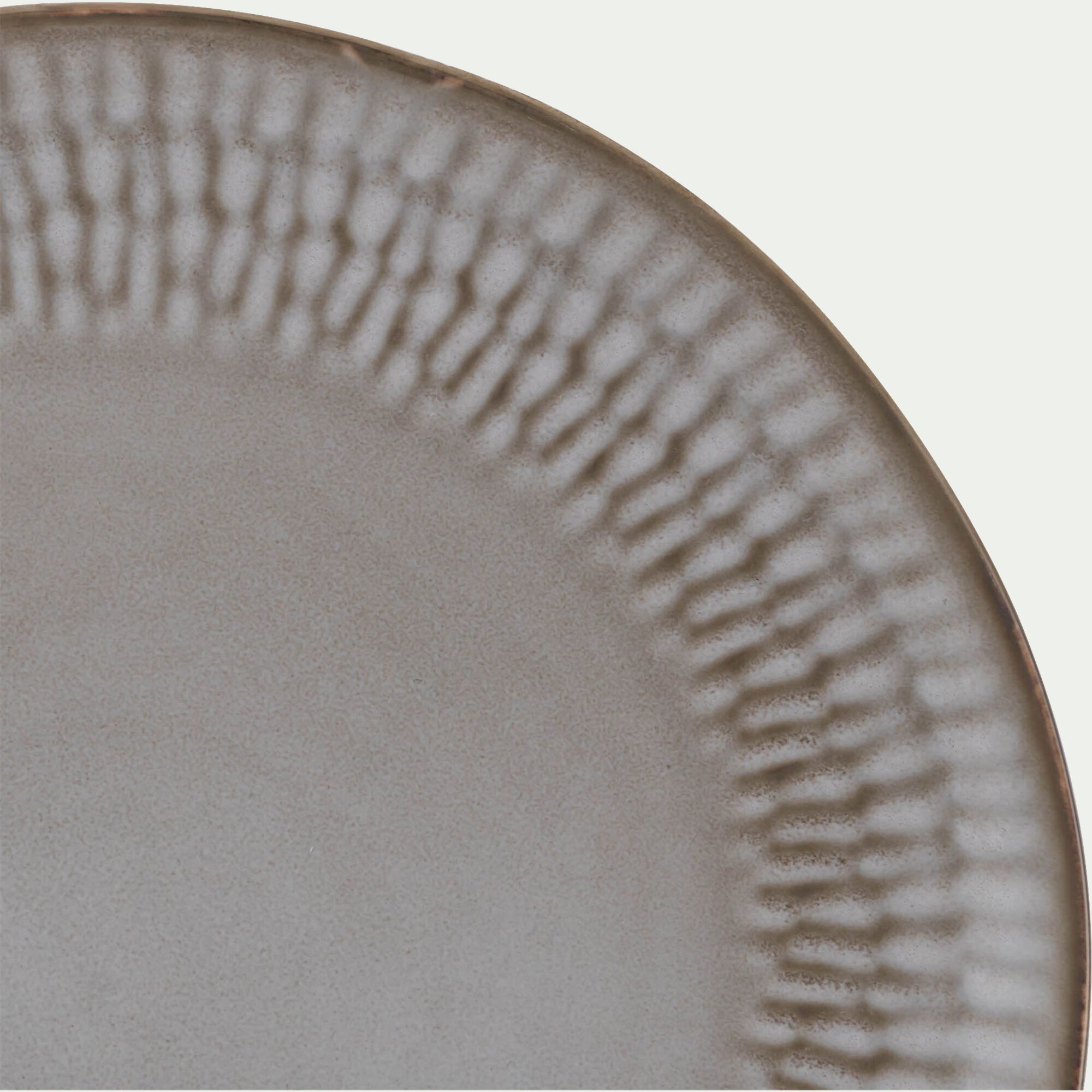 LIAM - Assiette plate en grès D26,6cm - blanc ventoux