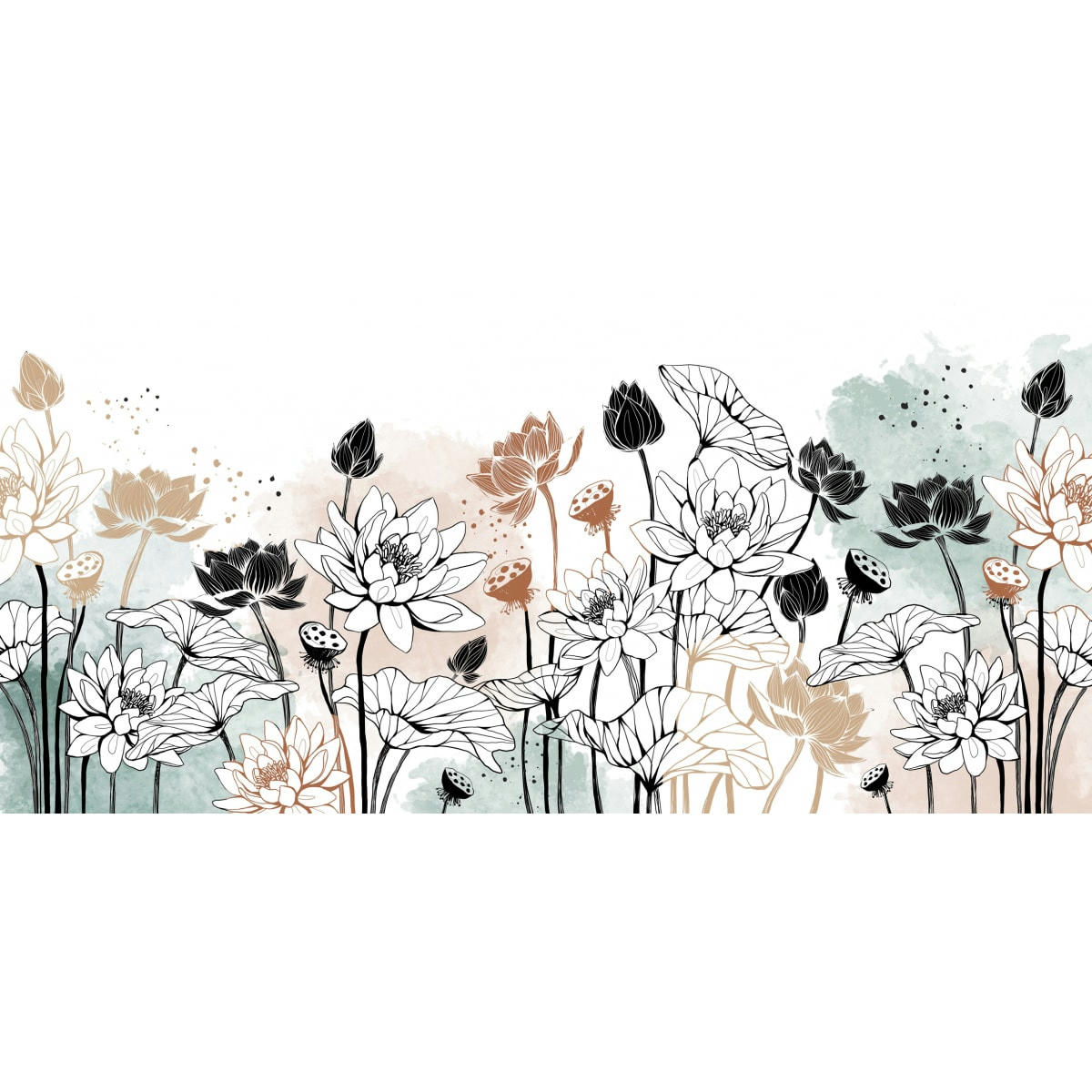 - Papier peint panoramique nympheas 170 x 250 cm