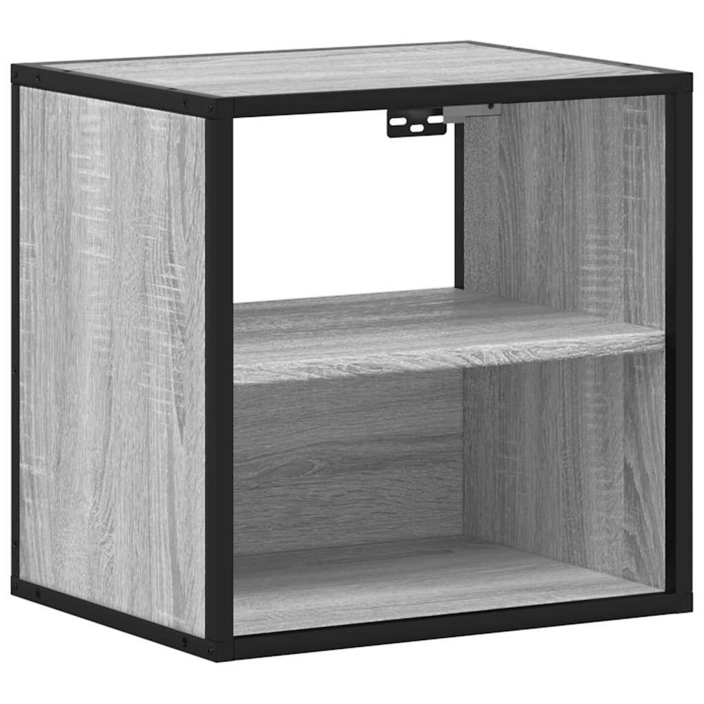 Szafka Nocna Wisząca Szara Komoda Stolik Nocny Do Sypialni 40x31x39.5 cm