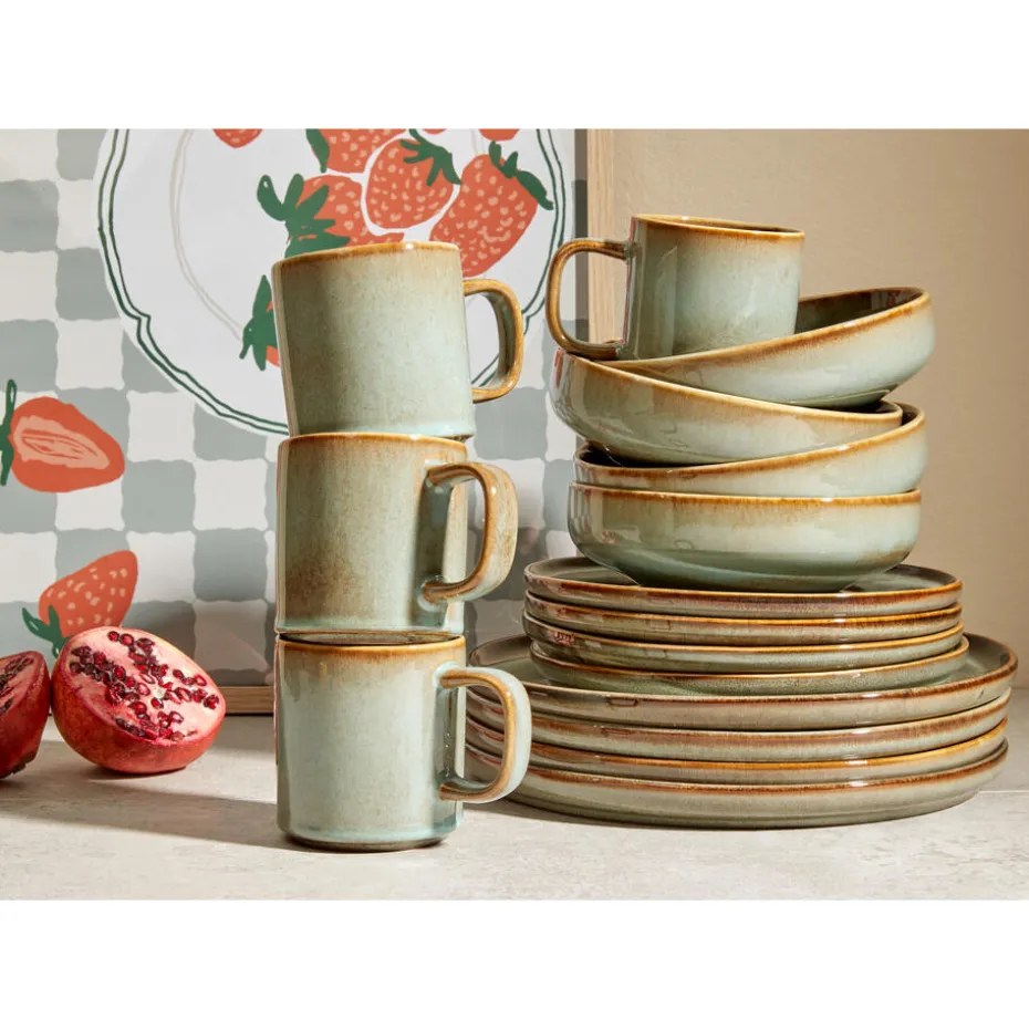 Kwantum Kerstservies | Serviessets | Serviesset 16-Delig Glazuur  Groen