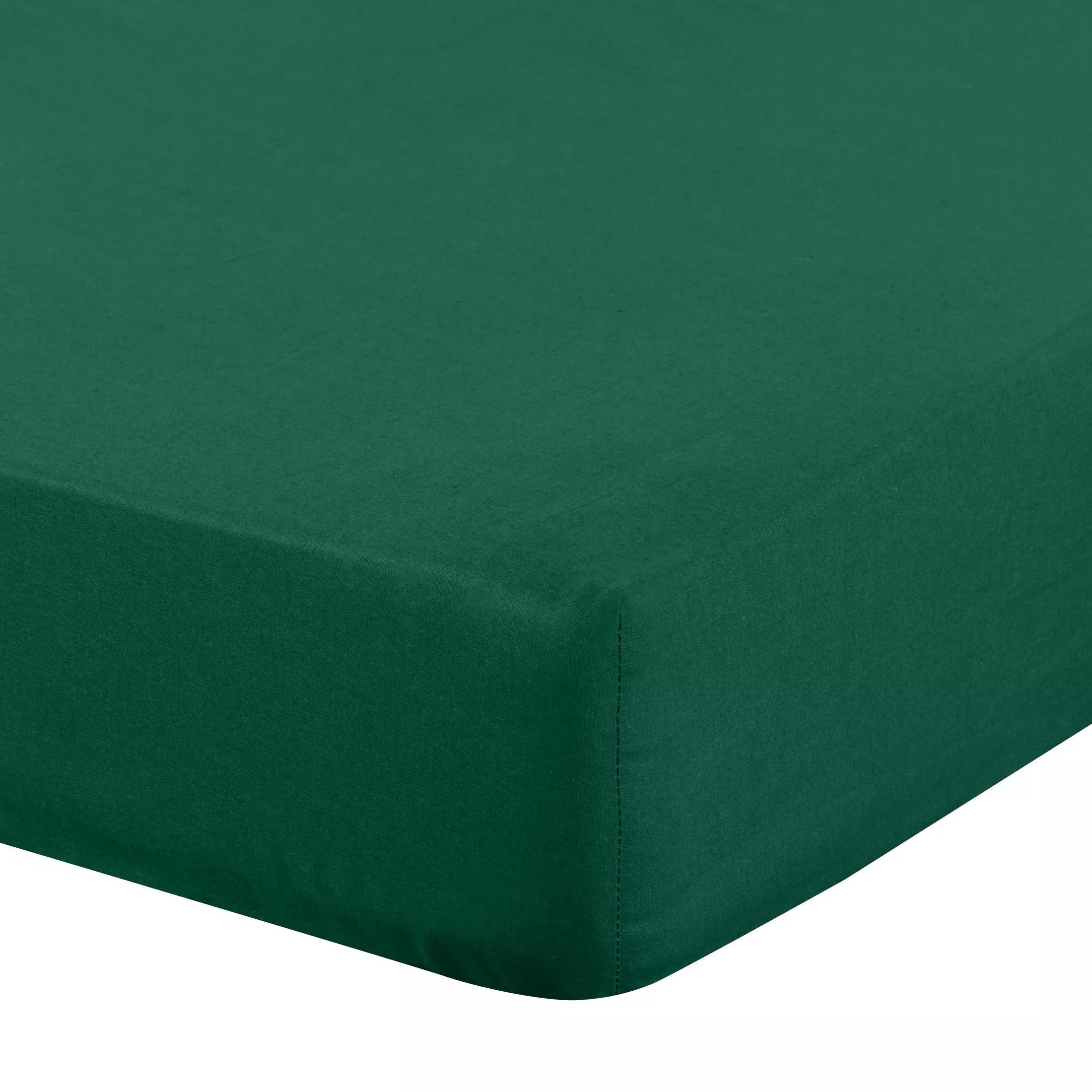 Prześcieradło z gumką 220x200 cm z bawełny kolor butelkowa zieleń 105 g/m2 BASIC