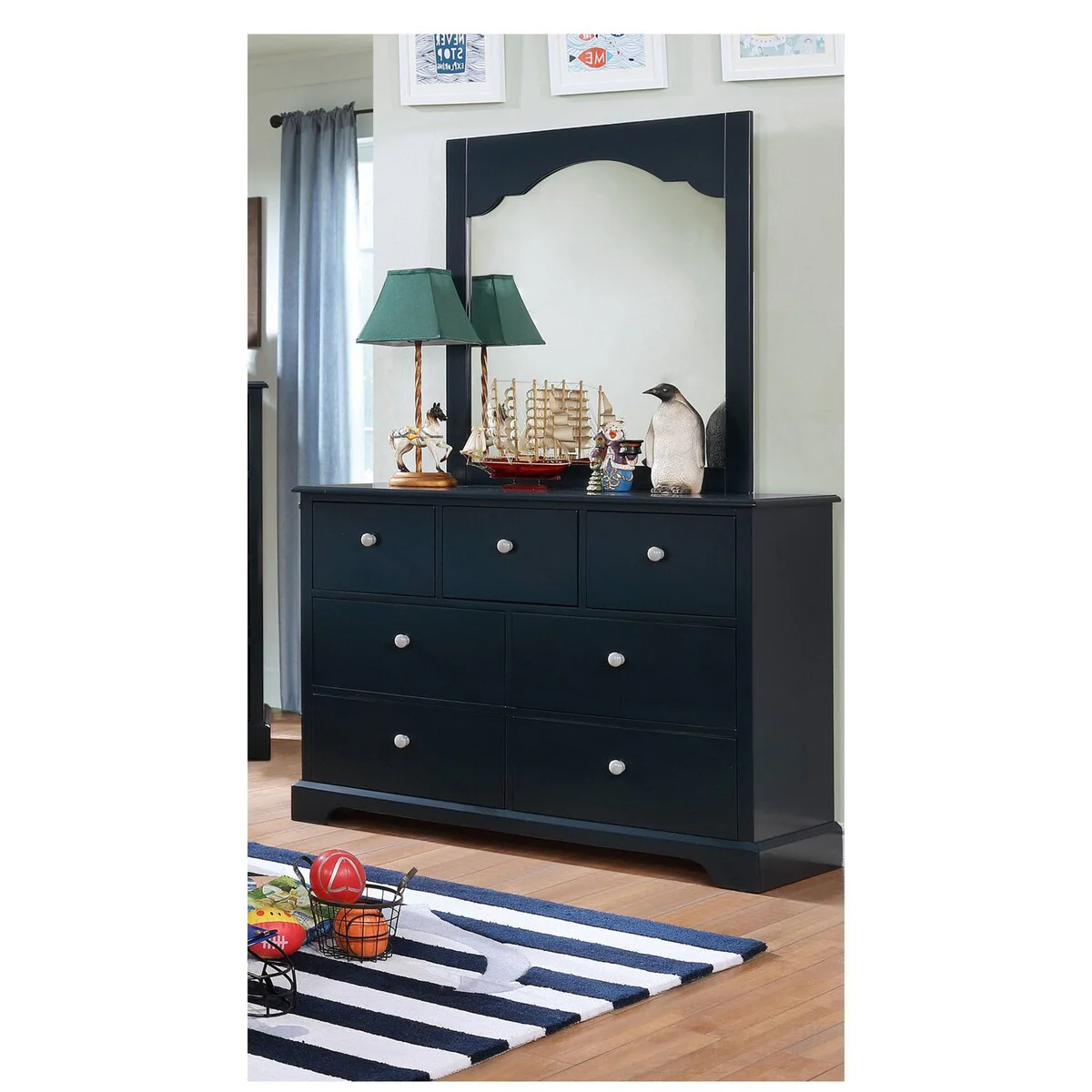 Cholla Transitional Wood 7-Drawer 2-Piece Dresser and Mirror Set by Taylor & Olive