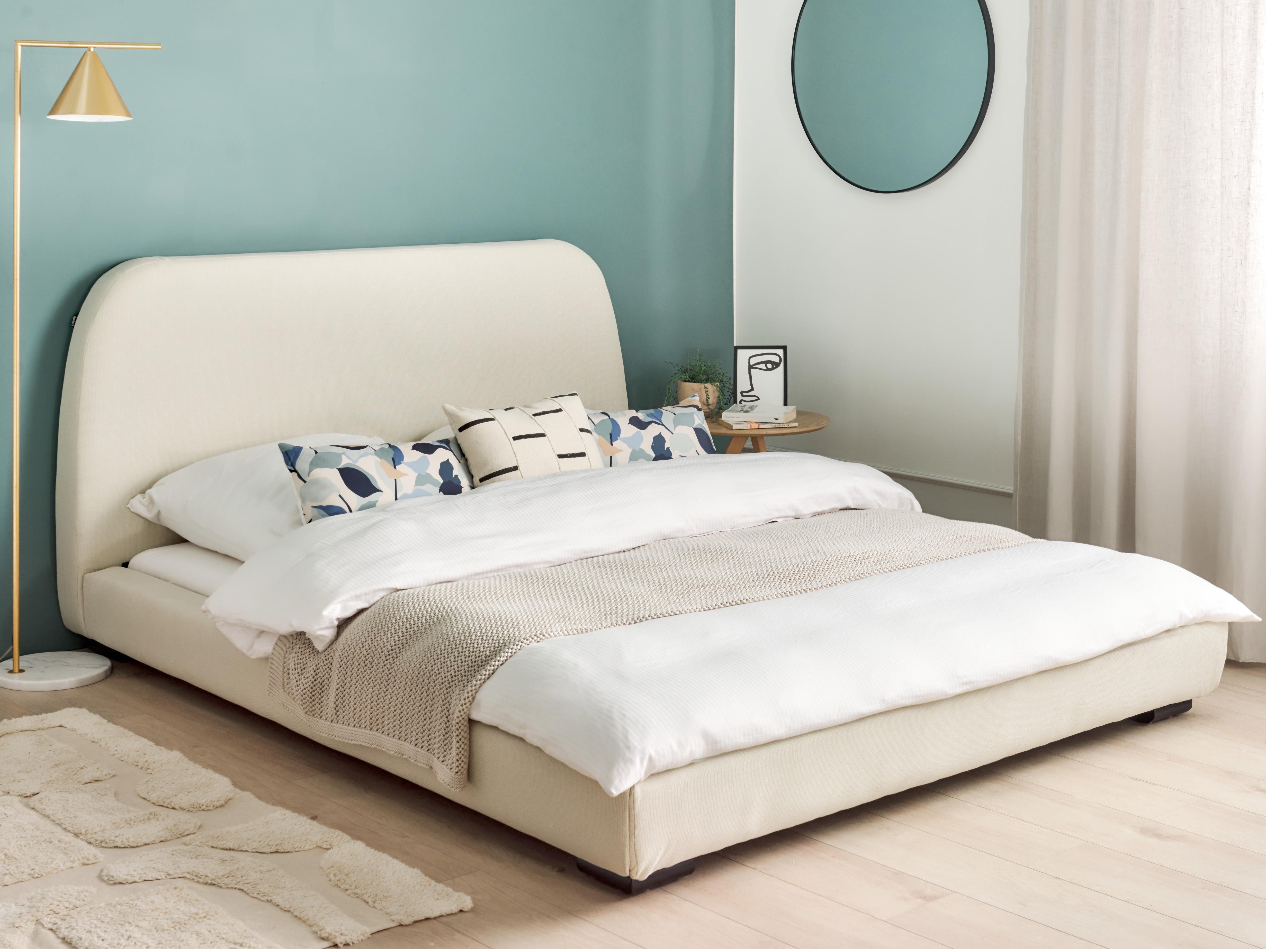 Bed Fabric ROISEL 160 x 200 cm (EU King Size) Light Beige
