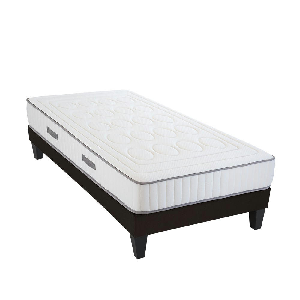 CRISTAL - Ensemble  90x200  Matelas + Sommier Bois