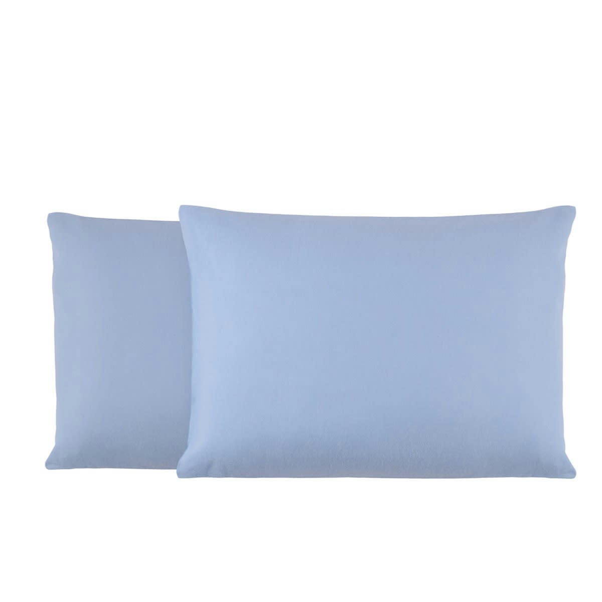 TOUDOUX - Lot de 2 Taies d'oreiller en Molleton Bleu ciel 50x70 cm