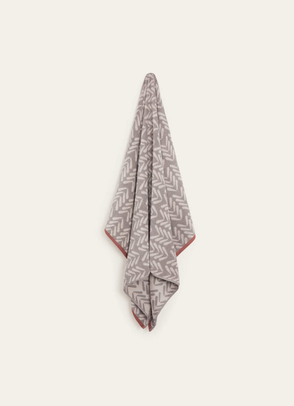 SERVIETTE DE TOILETTE JACQUARD à MOTIF ABSTRAIT GRIS