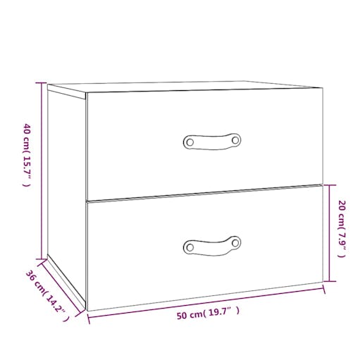 NNEVL Wall-mounted Bedside Cabinets 2 pcs 50x36x40 cm